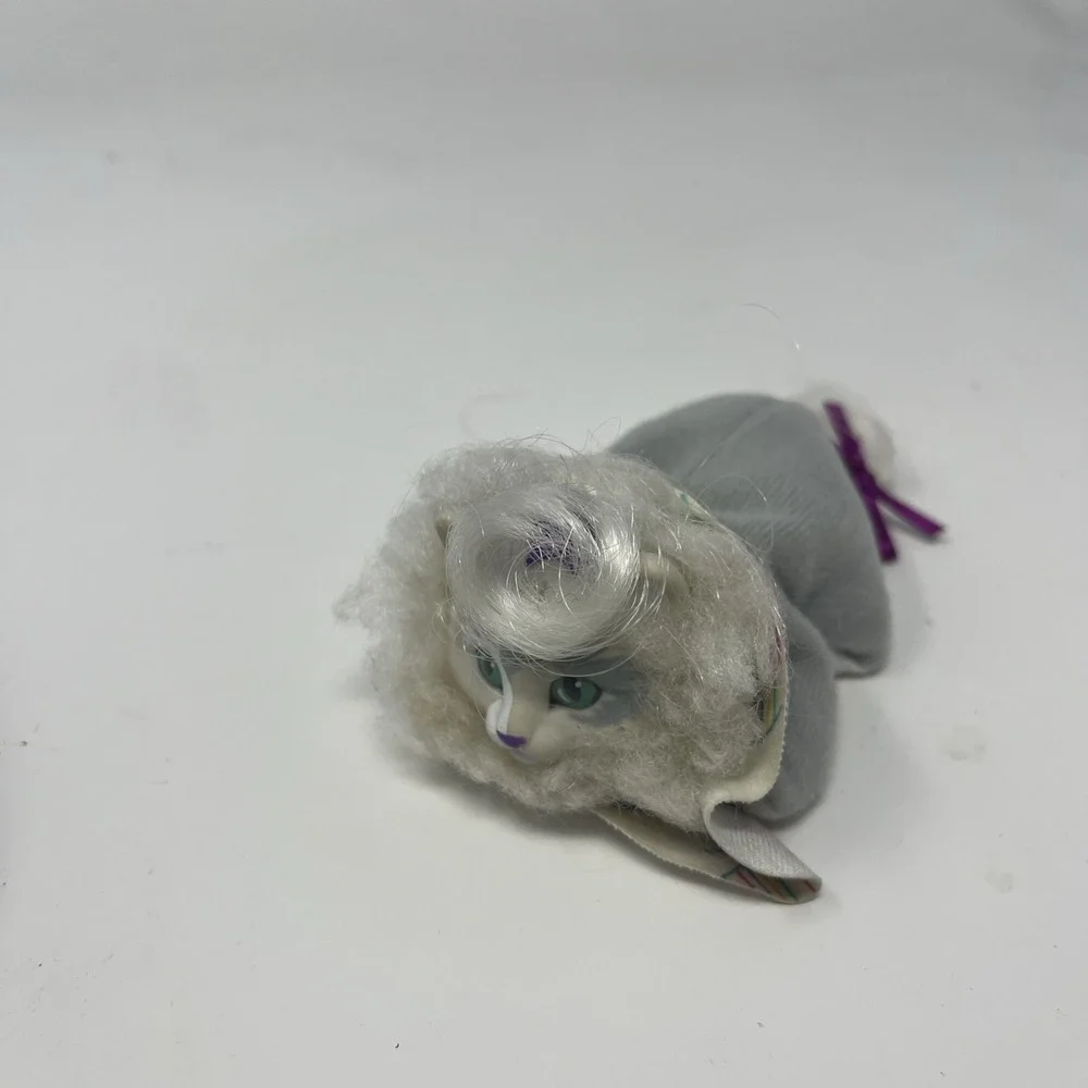 1993 Hasbro Playful Hair Cat Kitty Surprise Grey Purple RARE Puppy Surprise